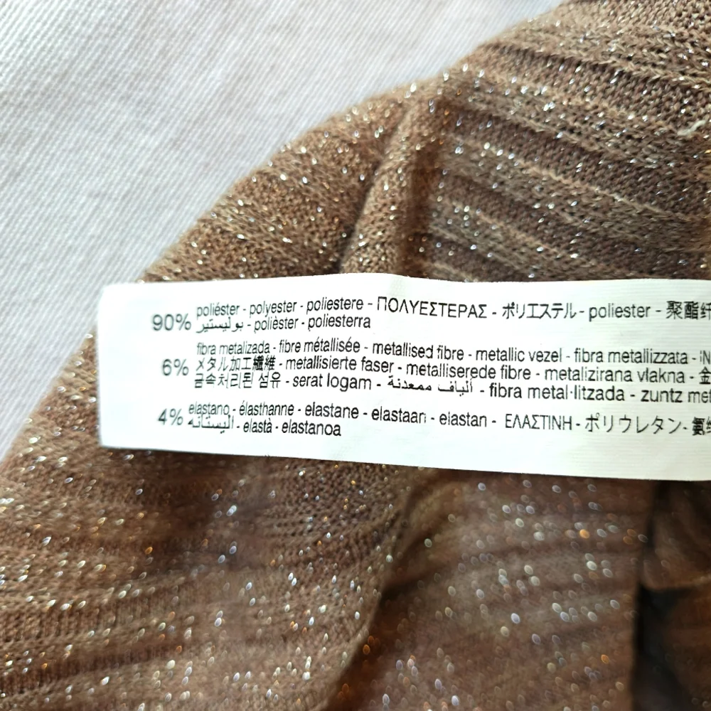 Zara Tan Ribbed Metallic Pants - Picture 7 of 7